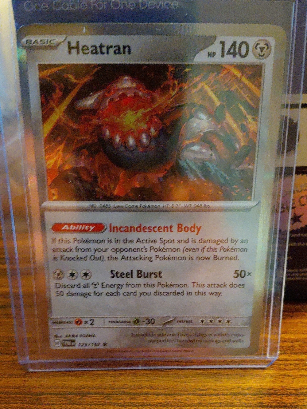 Heatran Trading Card - Red/Orange Holographic Artwork